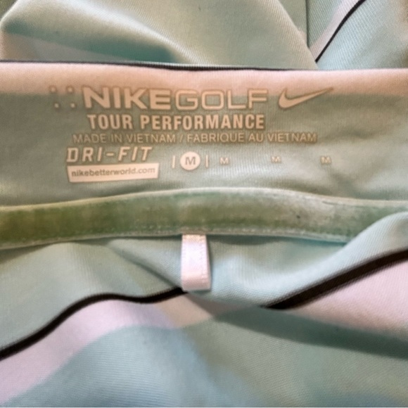 Nike green white gray golf short sleeve polo tour performance Dri-Fit Size M - Picture 3 of 6